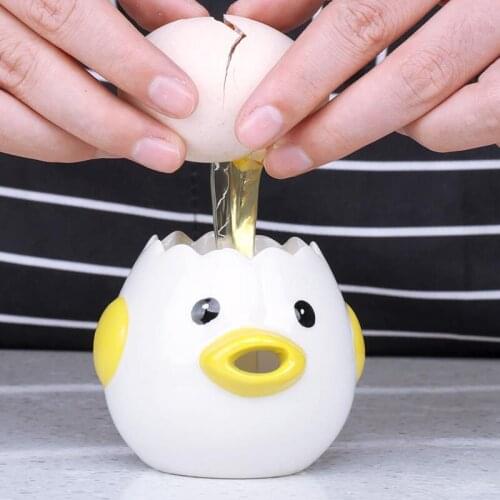 Ceramic egg white egg yolk separator cute creative cartoon egg splitter home baked egg liquid separation filter