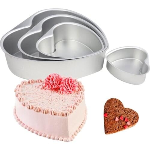 Beautiful 3/6/8 Inch Heart Shape Cake Mold Aluminium Alloy DIY Mousse Pastry Mould Baking Pan Cake Tools FBE2