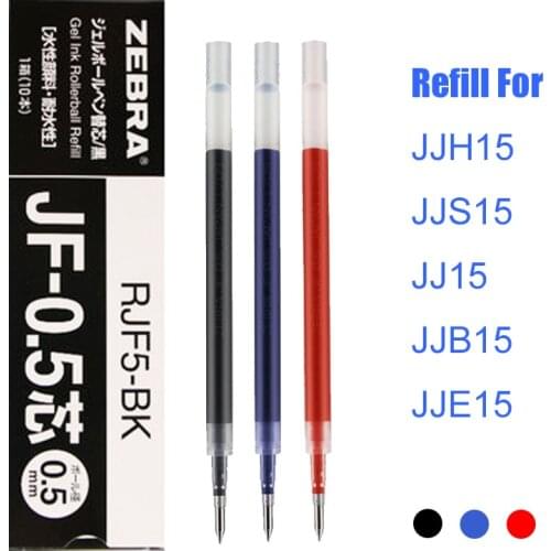 LifeMaster Zebra Gel Refills 10pcs/lot for Zebra Sarasa JJ15 Large Volume Student and Office Pen Writing Supplies JF-05/JF-04