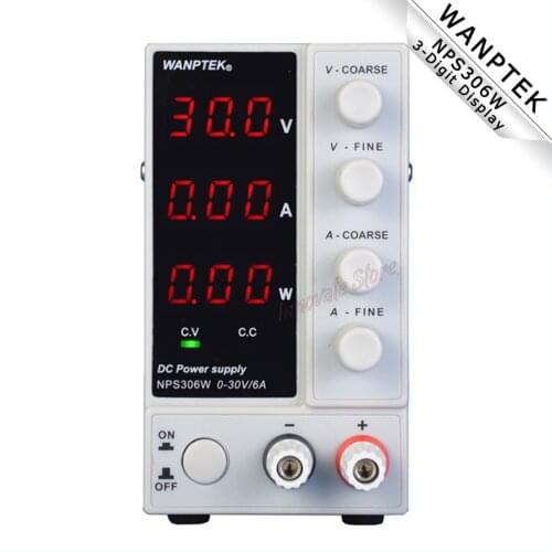 Power Supply Mini NPS306W DC Power Supply 3-Digit Display Adjustable 0-30V 0-6A Laboratory Test Power Supply For Phone PC Repair