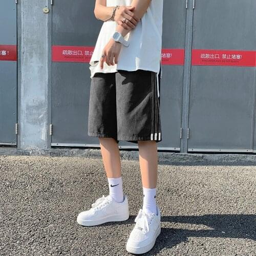 2021 Mens Joggers Sport Fitness Full buckle Sportswear Tracksuit Sweatpants shorts Track Basketball training stripe shorts 3XL