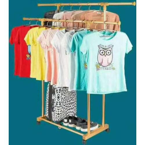 Parallel Bars Aluminum Alloy Floor Clothes Hanger Multi-Functional Drying Rack Balcony Retractable Floor Clothes Drying Rack