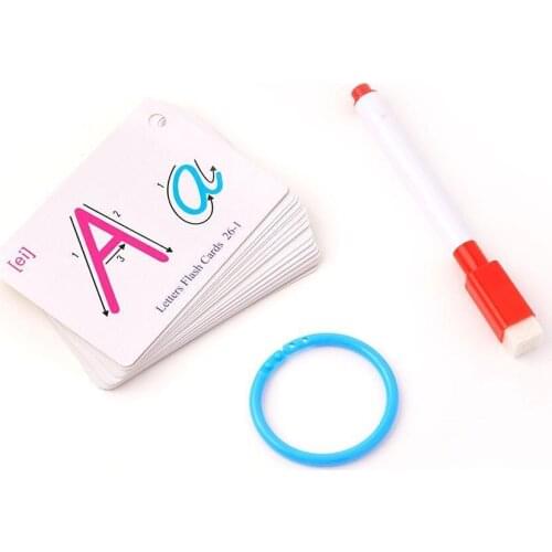 27Pcs Alphabet Learning Cards Mathematical Calculation Cards Animal Cognition Cards Pocket Flash Educational Memory Toys