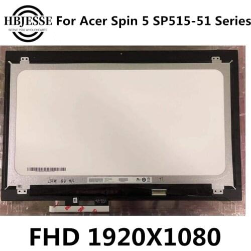 Original 15.6" LCD ASSEMBLY with bezel TOUCH SCREEN For Acer Spin 5 SP515-51 SP515-51GN FHD DISPLAY LED digitizer with frame