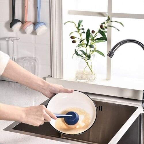 Plastic Kitchen Cleaning Pot Brushes Long Handle Brush Sink Stove Non-oily Dishwashing Brush Home Cleaning Products
