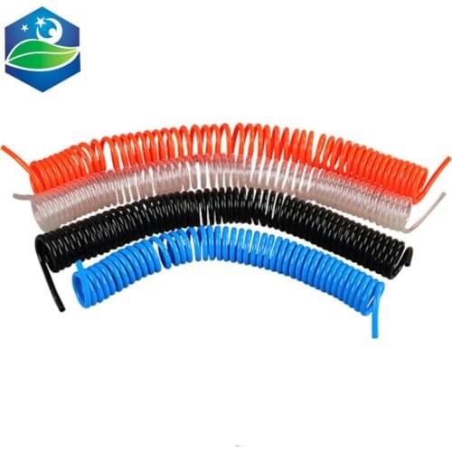 PU6*4mm spring air pipe compressor gas line pneumatic high pressure telescopic hose spiral pipe steam pipe with joint compressor
