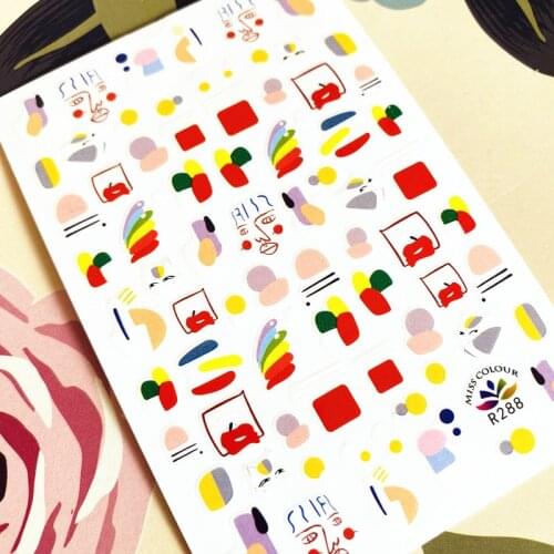 R-288 Color woman 3D Back glue Nail decal Nail sticker Nail decoration Nail art Nail tool Nail ornament