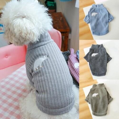 Pet Bottoming Shirt Teddy Warm Sweater Puppy Solid Color Clothes Knitted Pet Pullovers Pet Dog Clothes Puppy Clothes