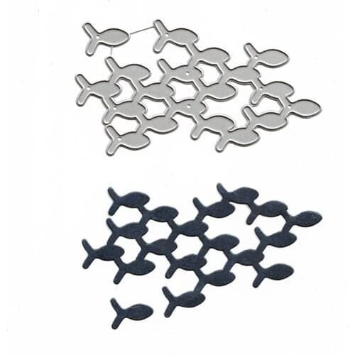 A School Of Fish Scrapbook Die Cuts DIY Mold Album Cards Decorative Crafts Embossing Making Template Stencil Metal Cutting Dies