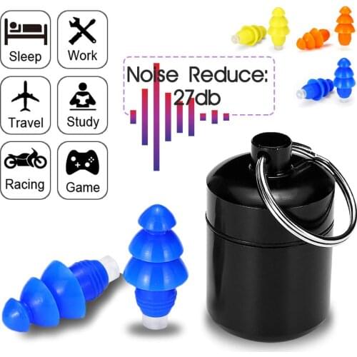 Sleeping Hearing Protection 27db Soft Silicone Noise Cancelling Earplugs Swimming Diving Anti-Noise Ear Plug with Box for