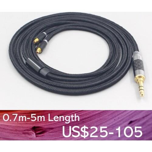 LN007517 2.5mm 4.4mm Super Soft Headphone Nylon OFC Cable For Dunu T5 Titan 3 T3 (Increase Length MMCX) Earphone