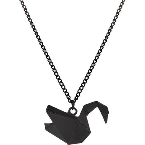 2019 Creative Fashion Women Origami Swan Pigeon Crane Pendants Long Clavicle Chain Necklace Charm Jewelry Ladies Gift