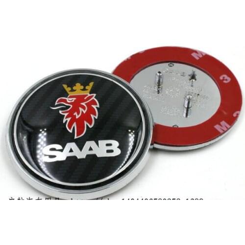 50pcs 68mm car badges saab scania whee center caps For 93 9-3 900 9000 Front Grille Grill Bonnet Emblem blue black car