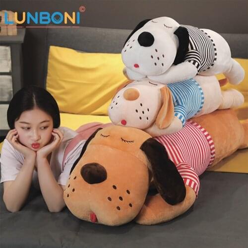 1pc 140cm Cartoon Dog Plush Toy Lovely Stuffed Animal Dog Doll Long Sleep Pillow Room Decor Children Birthday Gift Basset Hound