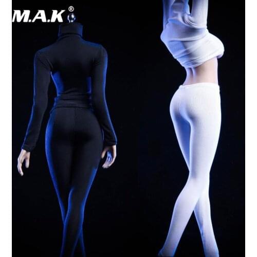 18XG24 1/6 Women Figure Clothes Set Accessories Tights High Collar Coat Pants Model for 12 inches Female Action Figure