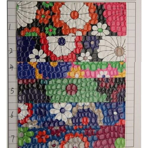 30 yards bright colorful printed stone grain synthetic PVC leather/ high quality faux leather fabric/ leather material wholesale