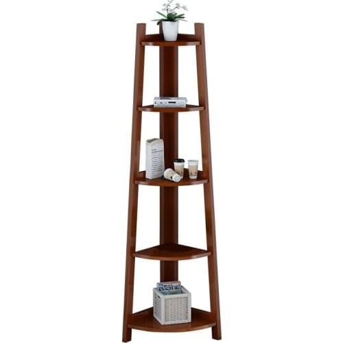 5-Tier Stylish Corner Shelf Wall Stand Shelves Display Rack Living Room Furniture Floor Stand Storage Home Organizer Bookcase