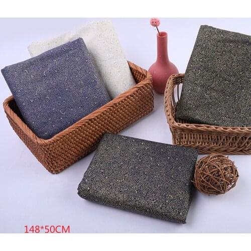 50x148cm Vintage Bronzed Cotton Fabric For Garment Accessories DIY Sewing Crafts Home Textile Bags Decoration Material