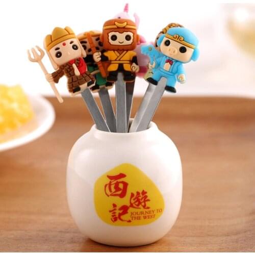 6 PCS/Set Lovely Cartoon Animal Food Fruit Forks Snack Dessert Forks Food Picks For Kids Accessories Kitchen Utensils Food Picks