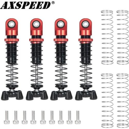 AXSPEED 4PCS RC Car Shock Absorber Aluminum Alloy Damper with Spare Springs for 1:18 Kyosho Jimny RC Crawler Car Upgrade Parts