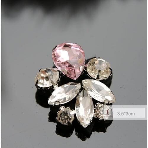 1pc Handmade rhinestone beads Patches sew on snowflake applique embroidery flower patches for clothing shoes beaded sequin parch