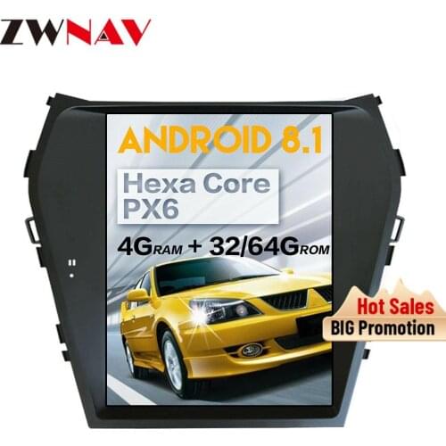 4+64G Tesla style Android 8.1 Car DVD Stereo Multimedia For Hyundai IX45 Santa fe Radio GPS Navi Audio vertical screen head unit