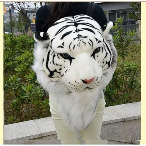 Big new plush tiger backpack simulation white tiger pendant gift about 50x30cm xf2913