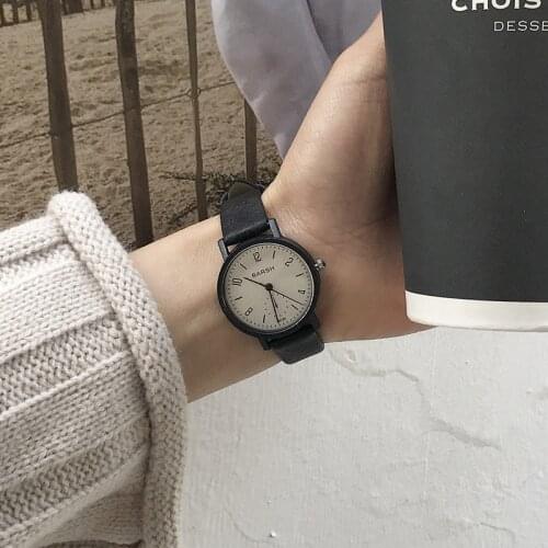 Watch schoolgirl Korean version of the minimalist retro trend small fresh casual ride