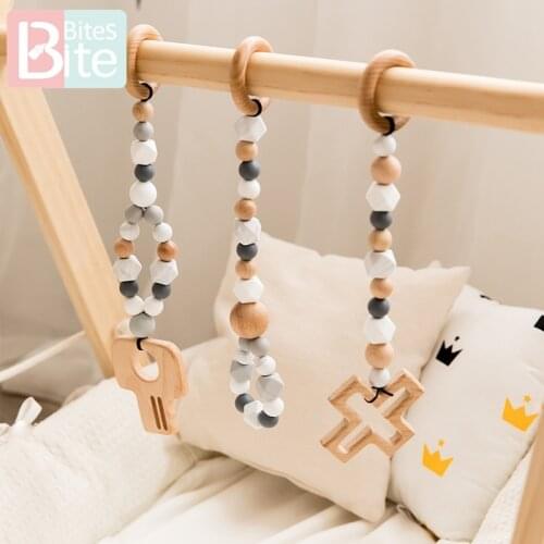 Bite Bites Wood Baby Toys Play Gym Rattles Music Toddler Mobile Bed Bell Educational Toys Baby Teether Rodent ChildrenS Goods