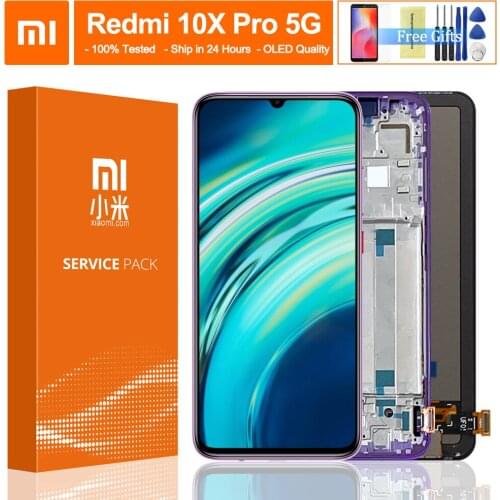 Original 6.57'' For Xiaomi Redmi 10X 5G lcd display Touch Screen Digitizer assembly with Frame for Redmi 10X Pro 5G LCD