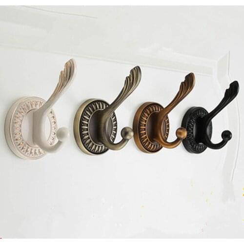 European classical carved wall hook antique bronze wardrobe bag holder organizer hat clothes towel coat hanger home decor