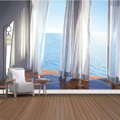 Nordic Ins Style Tapestry Wall Decoration Hanging Cloth Painting Live Wall Background Cloth Beach Sea View Hanging Tapestry