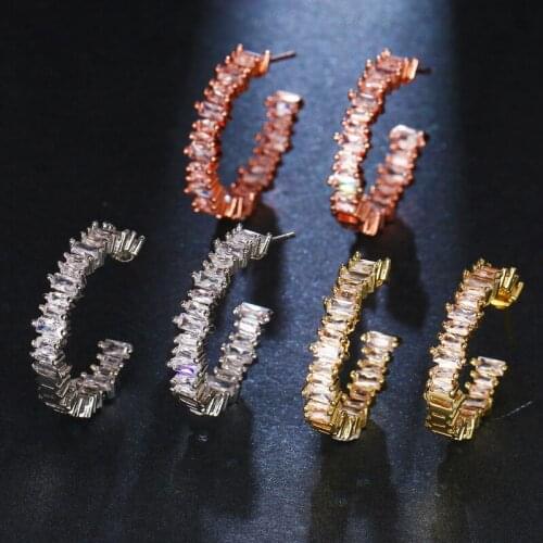 ORZTOON Personality Exaggerated Irregular Zircon Earrings For Women Trend Ladies Bridal Party Earrings Fashion Jewelry 2020 Gift