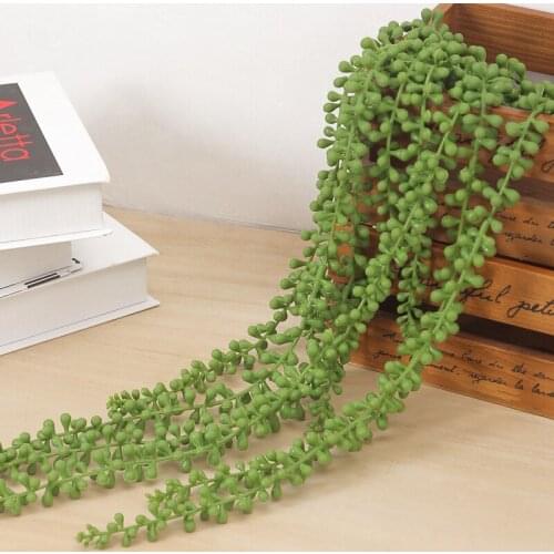 76cm Artificial Succulents Pearls Green Vine Flowers Wall Hanging Rattan Wall Simulation Flower Lover Tears Succulent Plants