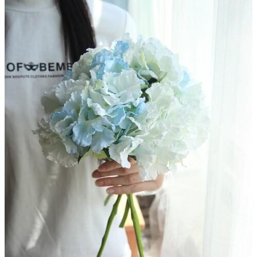 8Colors 34.5cm Silk Hydrangea Artificial Flower Wedding Bouquet Silk Flowers for Home Wedding Decoration fake flower