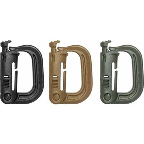 Molle Carabiner D-Shape Locking Ring Plastic Clip Snap Type Ring Buckle Carabiner Keychain ITW fastener Bag buckle Clasp