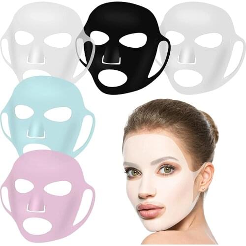 2pcs Silicone Face Mask Sheet Mask Cover Reusable Moisturizing Anti-off Prevent Essence Evaporating Masks Facial Care Tool