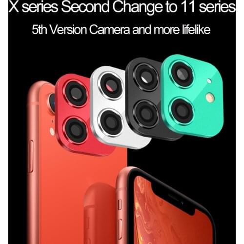 Hot Sale Camera Lens Support Flash Protector Cover Glass Case Sticker Seconds Change to i Phone 11 Pro Max For i Phone XR X