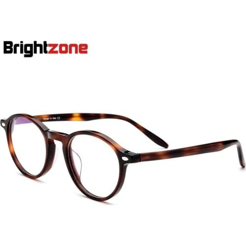 European American Newest Wide Acetate Rull Rim Unique Bridge Design Oval Round Sight Glasses Women Eyeglasses For Men Ochelari