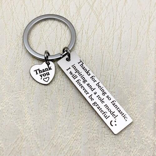 Oeinin Arrtracive Key Ring For Men/Women Simple Letter Key Chain Thank You For Such A Great Keychain Stainless Steel Brelok