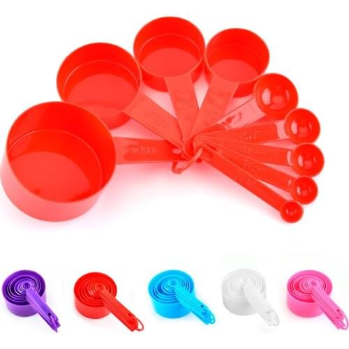Pure Color Kitchen Accessories PP Plastic Portable DIY Baking Supplies Stackable Combination 9Pcs/Set Multi Purpose