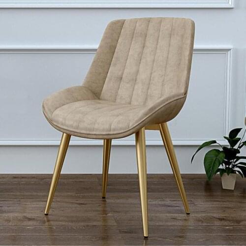 Simple Modern Office Chair, Iron Soft Leather Chair, Nordic Household Sofa, Dining Chair, Living Room, Bedroom, Single Back