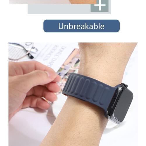 Soft Silicone/Leather Link for Apple Watch Band 40mm 44mm 42mm 38mm Magnetic Loop Bracelet IWatch Series SE 6 5 4 3 Strap