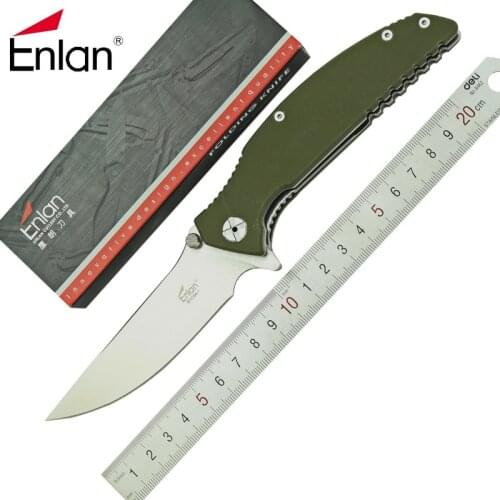 Enlan EW-054 Folding tool Knife 8Cr13Mov Blade G10 Handle outdoor hunting life-saving pocket Knives camping kitchen fruit knives