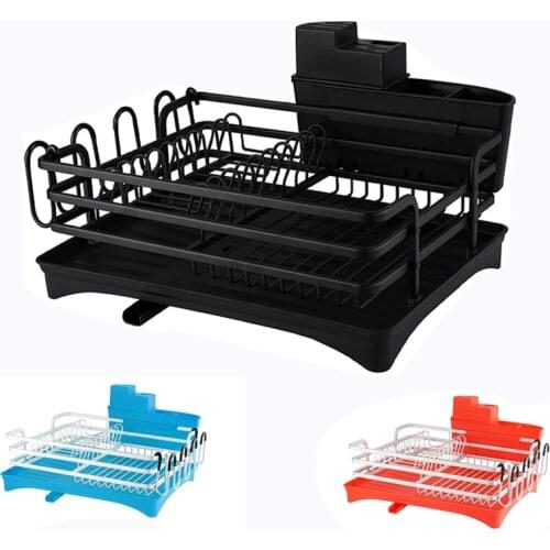 Dish Drying Rack,Rustproof Dish Rack and Drainboard Set,Dish Drainer with Swivel Spout,Cutlery and Cup Holder