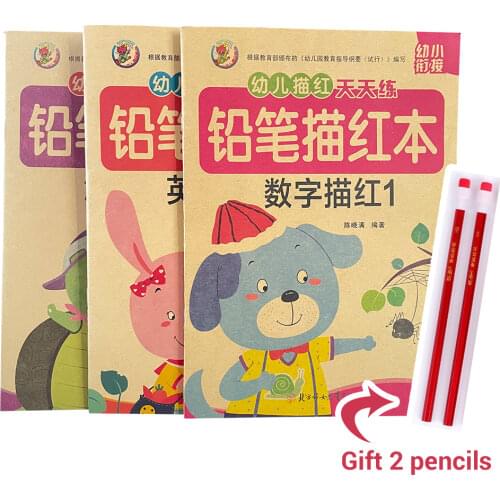Handwriting Copybook Chinese Characters pinyin Mathematics English Alphabet Learning Toddler Exercise Book for kids children
