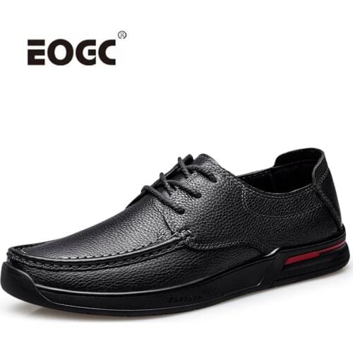 Soft Natural Leather Men Shoes Rubber Sole Casual Shoe Handmade Comfort Walking Shoes Men Outdoor Lace Up Shoes Men Flats