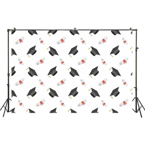 HUAYI Photography Background Graduation Bachelor cap Vinyl Baby Shower Birthday Party Child Photocall Backdrop Studio W-608