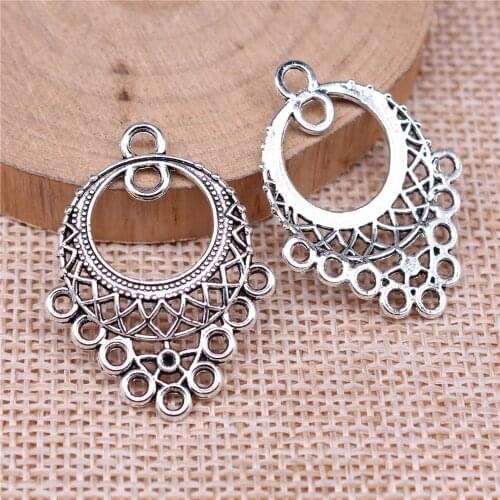 WYSIWYG 10pcs 32x24mm Antique Gold Color Earring Connector For Jewelry Making DIY Jewelry Findings