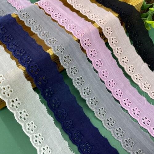 15Yard/Lot 2.8CM Wide Cotton Cloth Lace Trim Childrens Clothes Dress Sofa Curtain Sleeve Collar DIY Sew Fabrics Accessories
